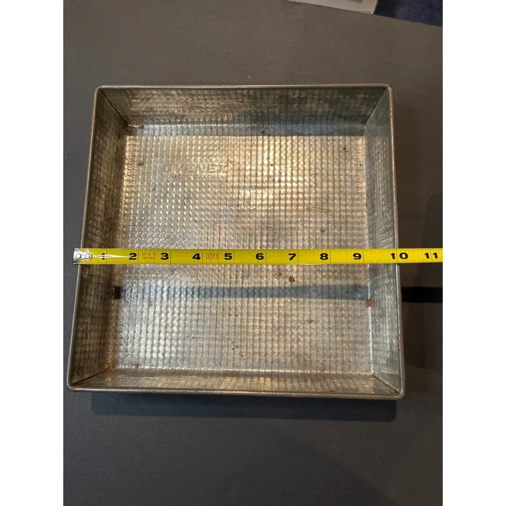 Vintage Ovenex Ekco Waffle Pattern Square Baking Pans Set of 2 Made in USA